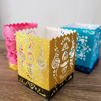 glitter paper with decorative die cut